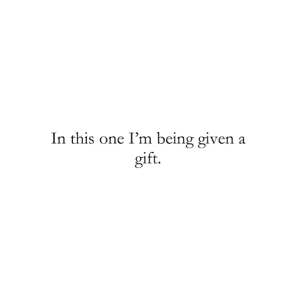 In this one I'm being given a gift.