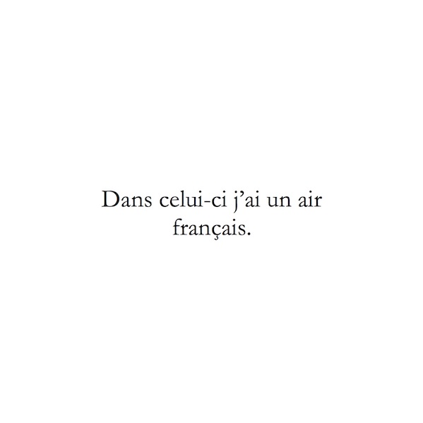 Dans celui-ci j'ai un air francais.